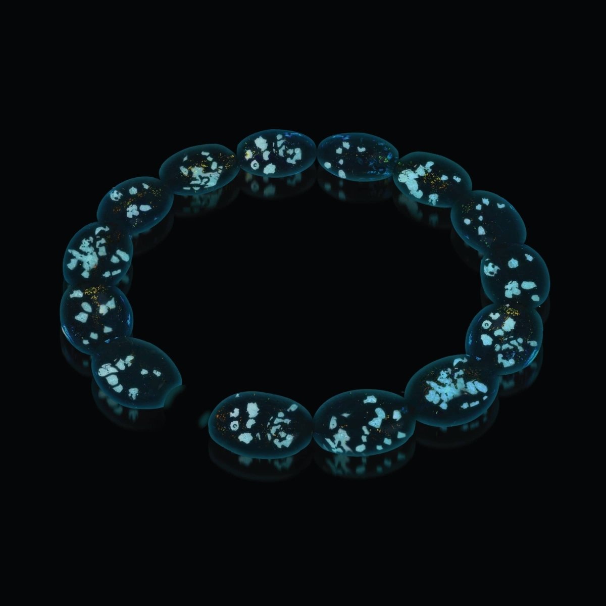 Amethyst Funke | 925 Sterling Silber | Feuerwerk Glas Kiesel Armband