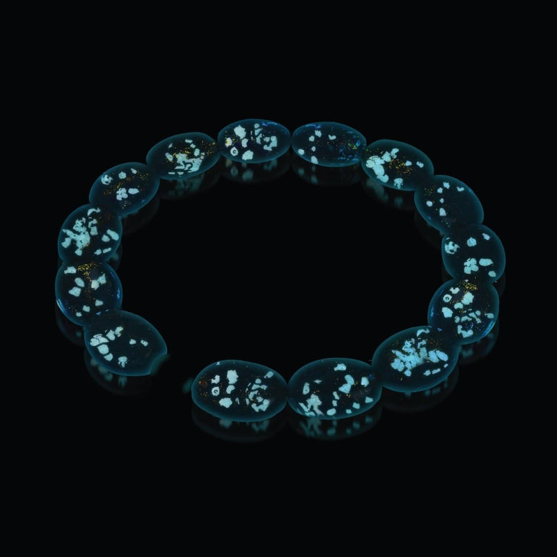 Amethyst Funke | 925 Sterling Silber | Feuerwerk Glas Kiesel Armband