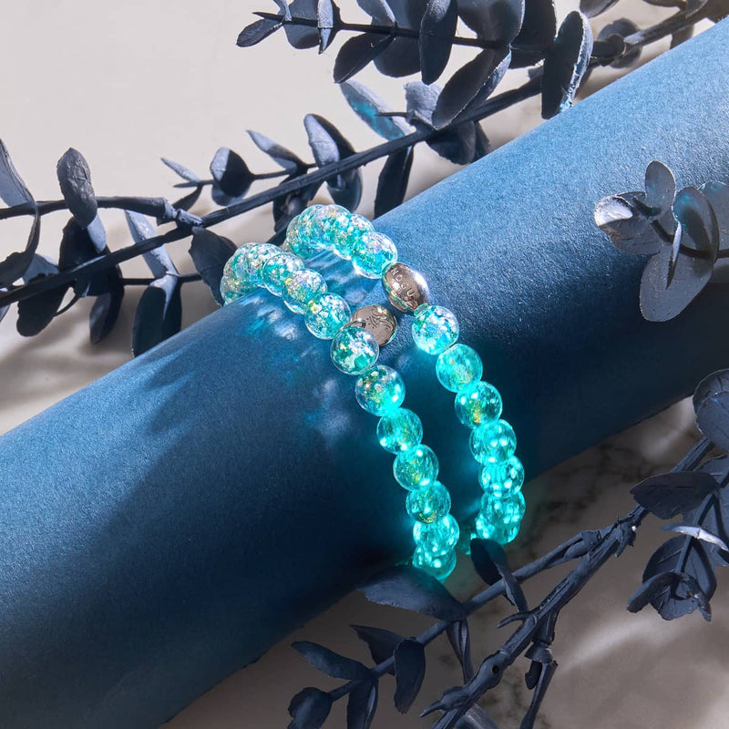 Aurora Spark | 925 Sterling Silber | Feuerwerk Glas Armband