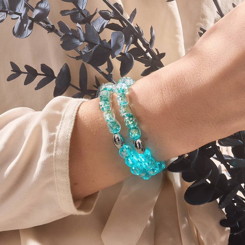 Aurora Spark | 925 Sterling Silber | Feuerwerk Glas Armband