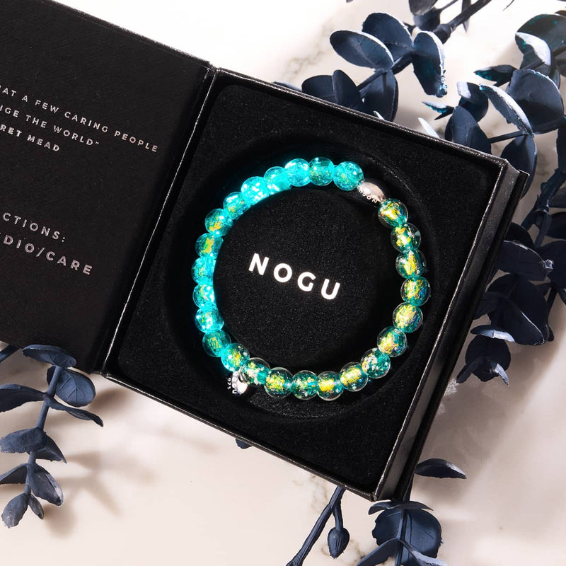 Aurora Spark | 925 Sterling Silber | Feuerwerk Glas Armband