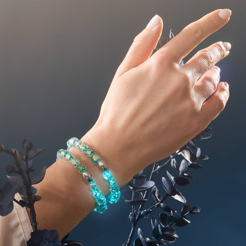 Aurora Spark | 925 Sterling Silber | Feuerwerk Glas Armband