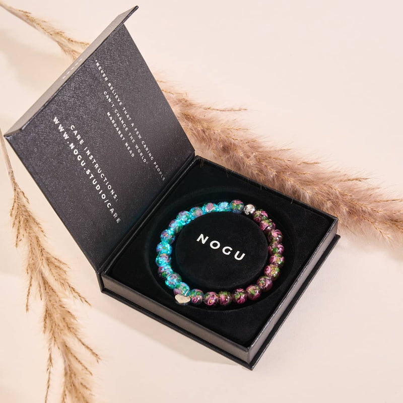 Lila Clematis | Feuerwerk Glas Garten Armband