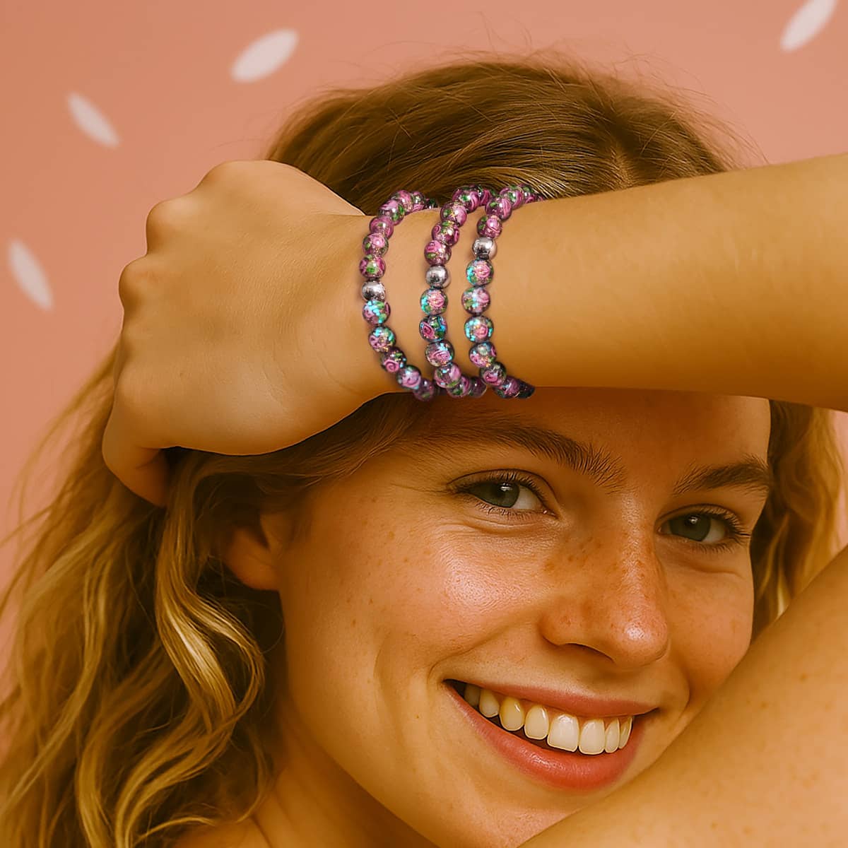 Lila Clematis | Feuerwerk Glas Garten Armband