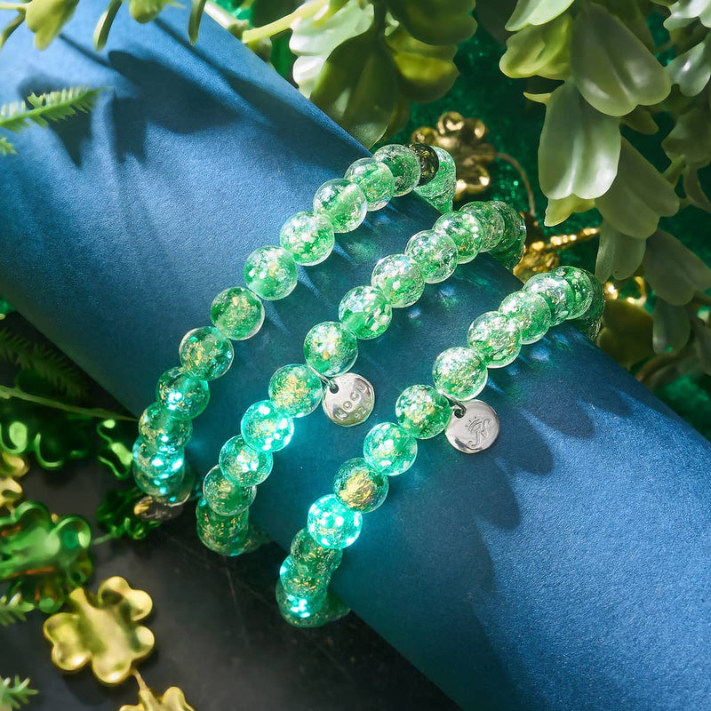 Grüner Ausbruch | 925 Sterling Silber | Feuerwerk Glasarmband