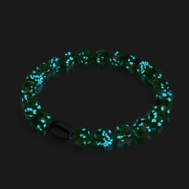 Grüner Ausbruch | 925 Sterling Silber | Feuerwerk Glasarmband
