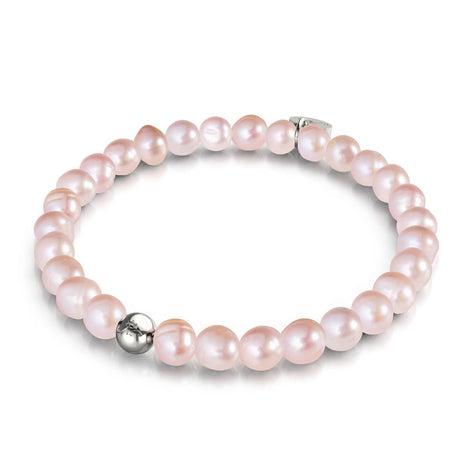 Zartrosa | 925er Sterlingsilber | Süßwasserperlenarmband