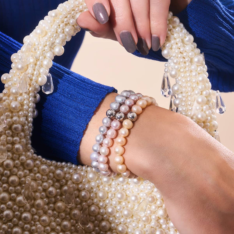 Zartrosa | 925er Sterlingsilber | Süßwasserperlenarmband