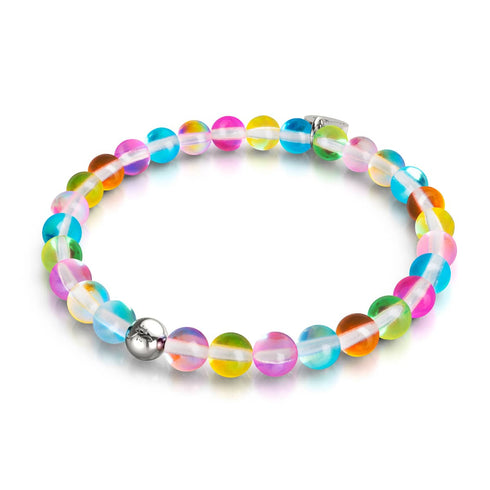 Candy Crush | Silber | Galaxie Glasperlenarmband