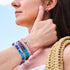 Kosmischer Lila Kristall | 925 Sterling Silber | Galaxie Glasperlenarmband
