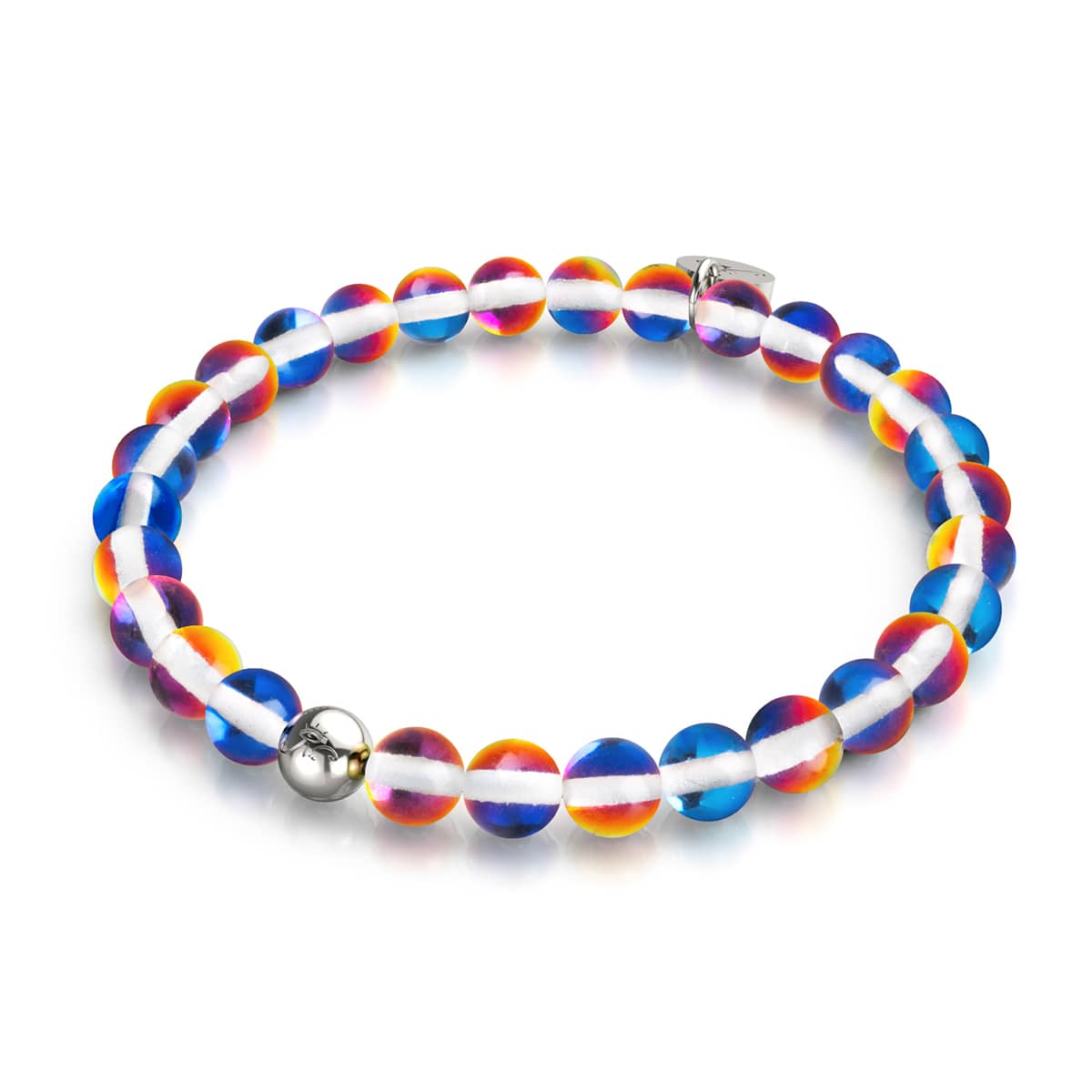 Kaleidoskop | Silber | Galaxie Glasperlenarmband