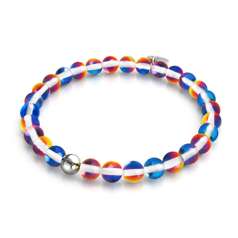 Kaleidoskop | Silber | Galaxie Glasperlenarmband