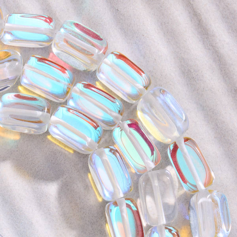 Regenbogen-Supernova | 925er Sterlingsilber | Galaxie-Glaskieselarmband