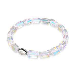 Regenbogen-Supernova | 925er Sterlingsilber | Galaxie-Glaskieselarmband