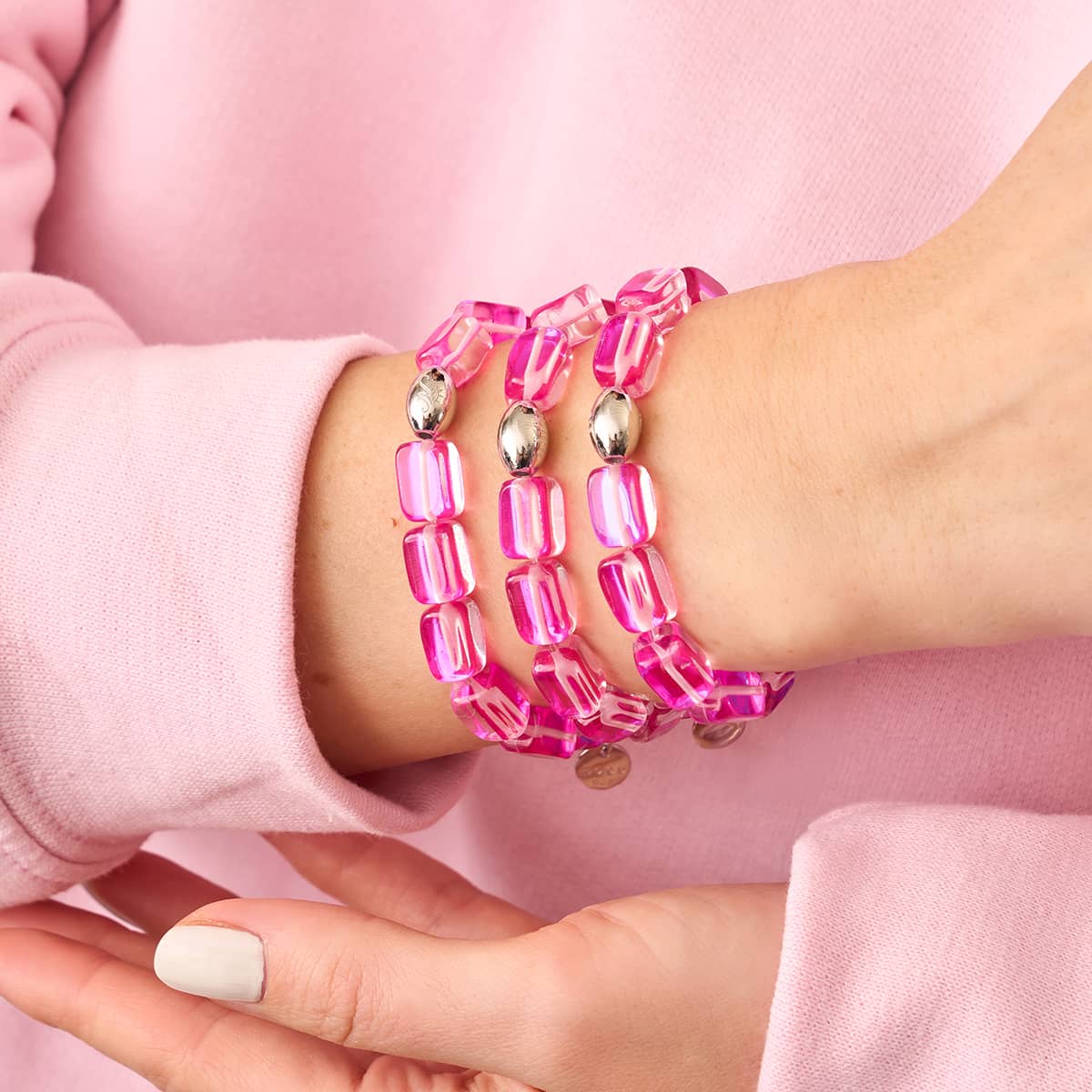 Rosettennebel | 925 Sterling Silber | Galaxie Glaskiesel Armband