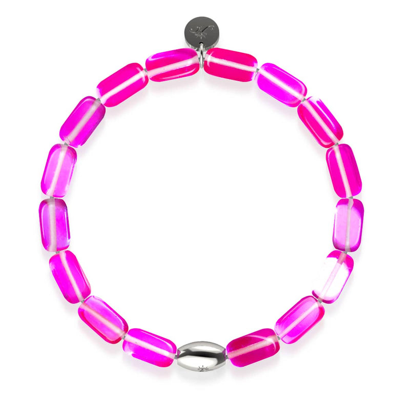 Rosettennebel | 925 Sterling Silber | Galaxie Glaskiesel Armband