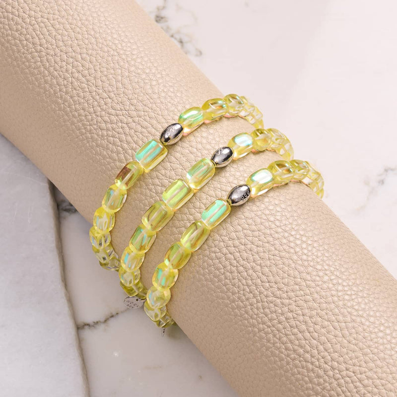 Sonnenstrahl | 925 Sterling Silber | Galaxie Glaskiesel Armband