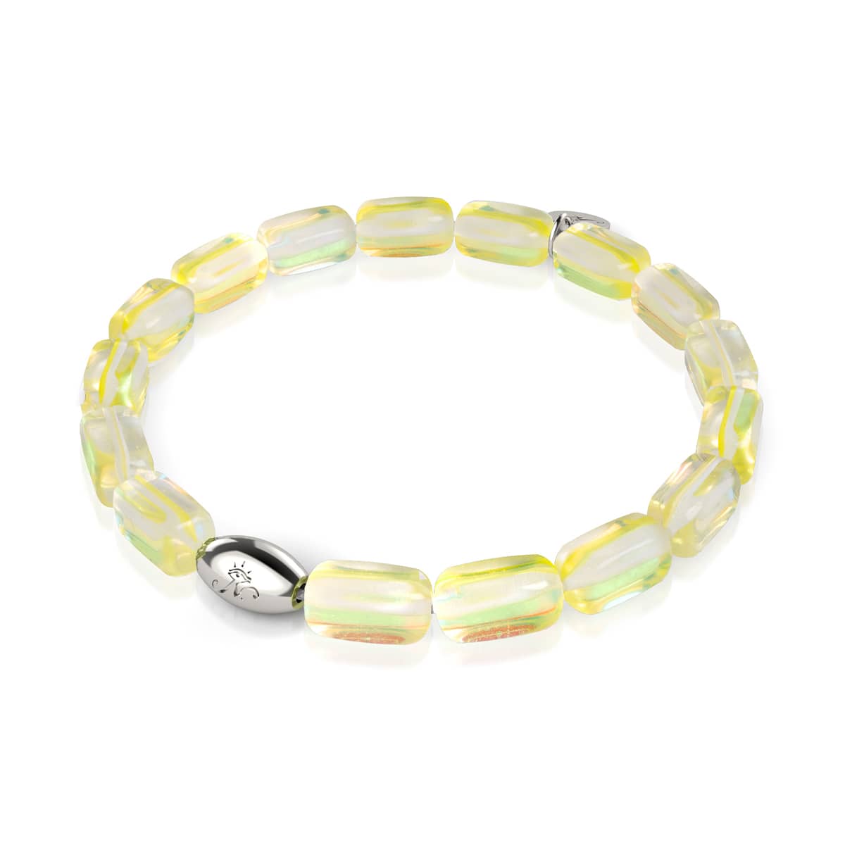 Sonnenstrahl | 925 Sterling Silber | Galaxie Glaskiesel Armband