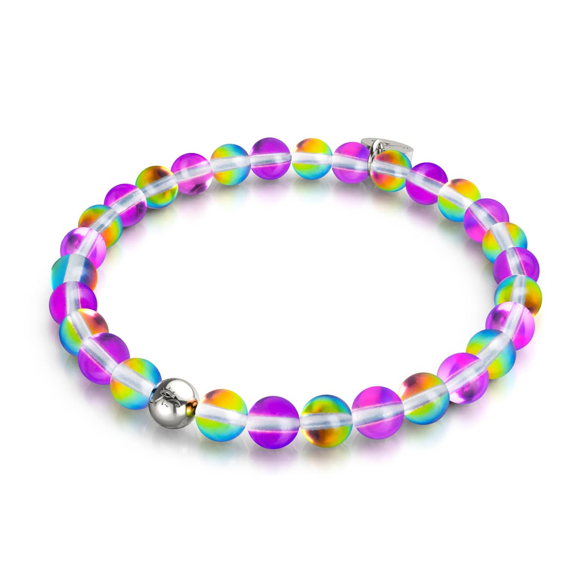 Violette Andromeda | Silber | Galaxie Glasperlenarmband