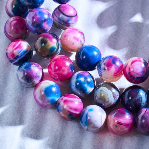 Magenta Sternenlicht | 925 Sterling Silber | Galaxy Tigerauge Armband