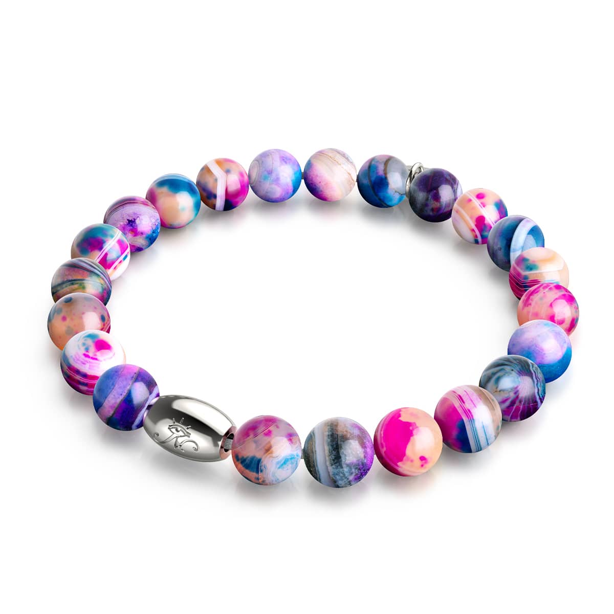 Magenta Sternenlicht | 925 Sterling Silber | Galaxy Tigerauge Armband
