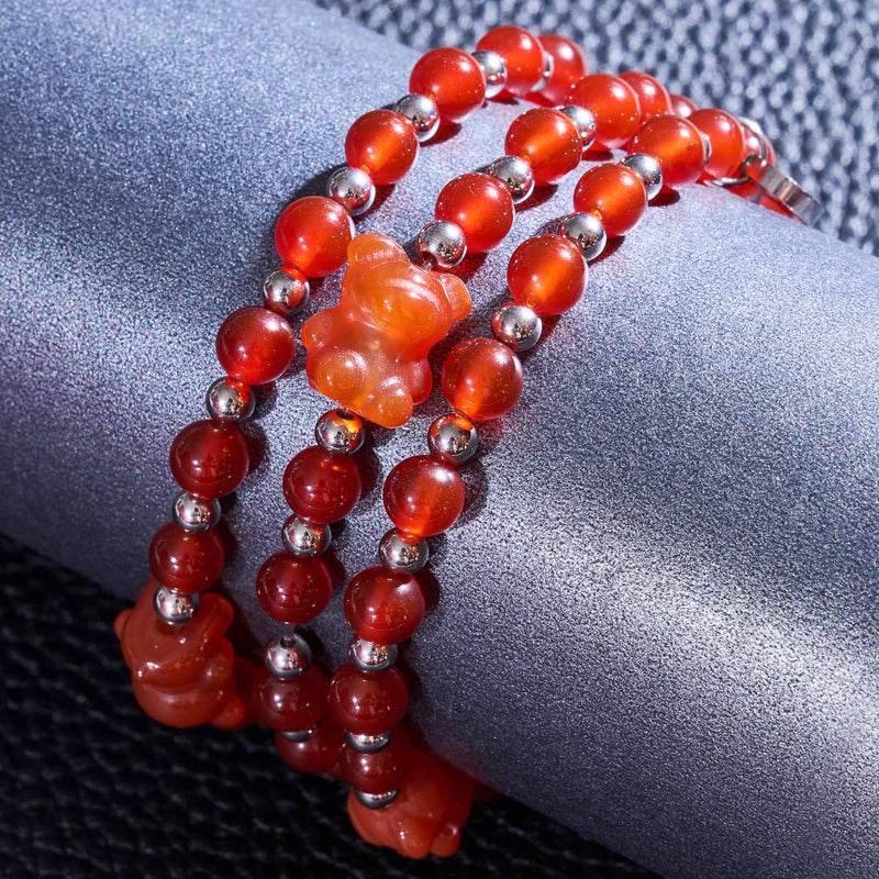Blutorange | Gemmy Bear Armband | Karneol x Silber