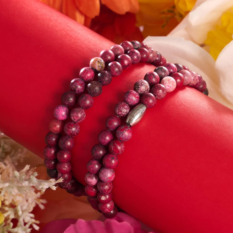 Magenta Achat | Silber | Edelstein-Wrap