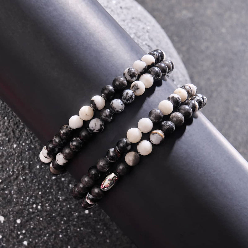 Zebra-Achat | Silber | Edelstein-Wrap