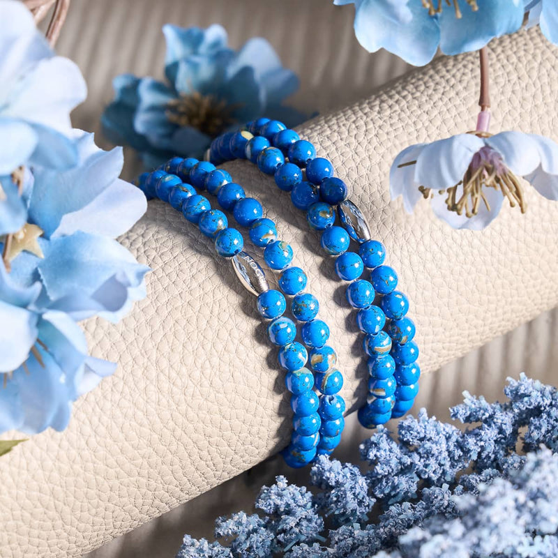 Ozean | Silber | Vergoldetes Türkis-Edelstein-Wrap