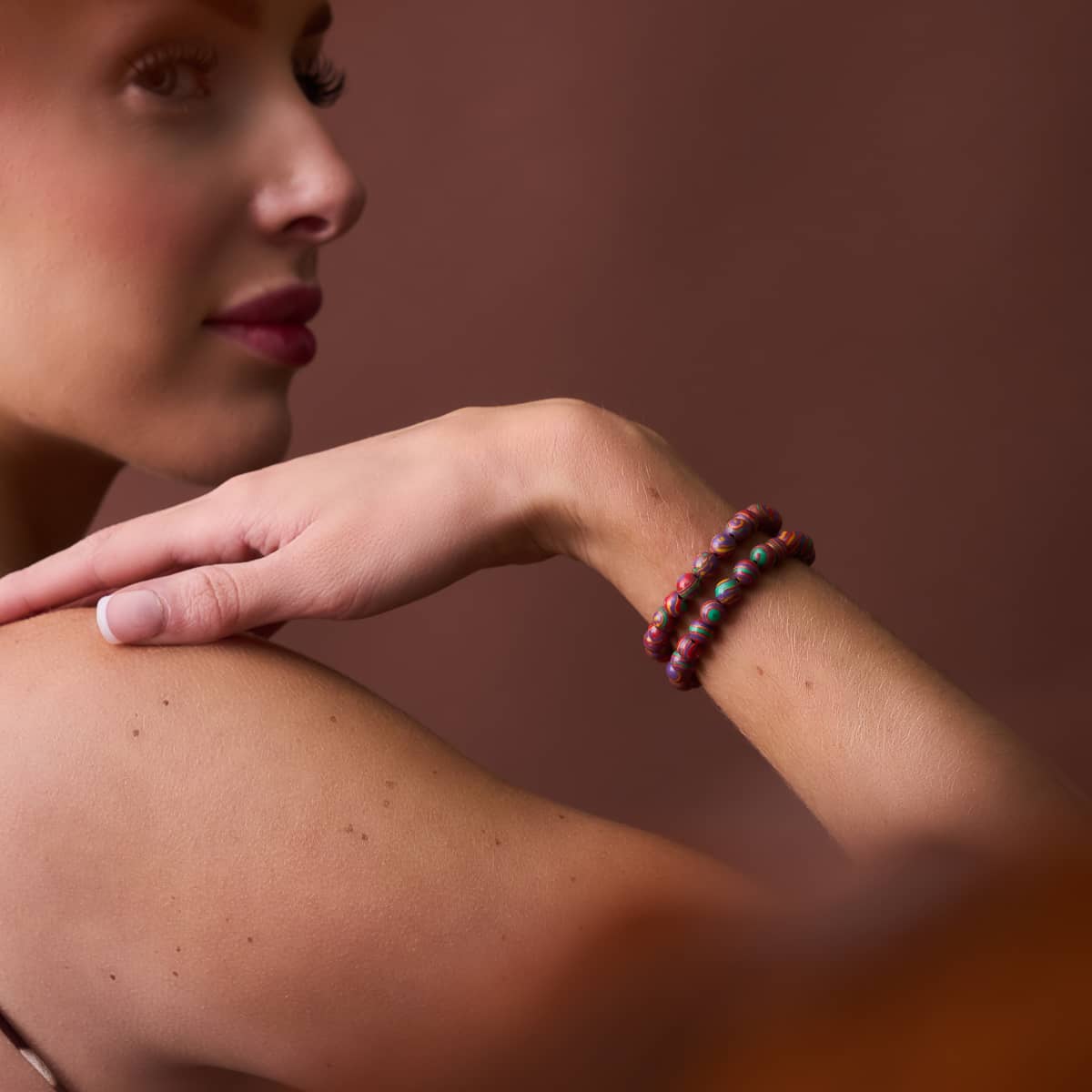 Regenbogen | Silber | Vergoldeter Türkis-Edelstein-Wrap