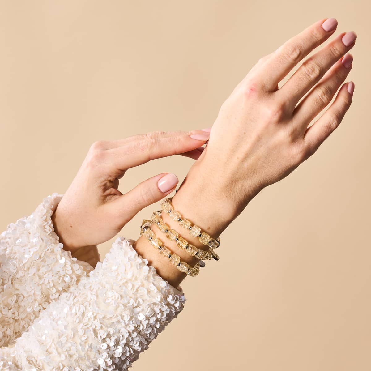 Gefrorene Limonade | Glitzerglas | Zuckerwürfel-Armband