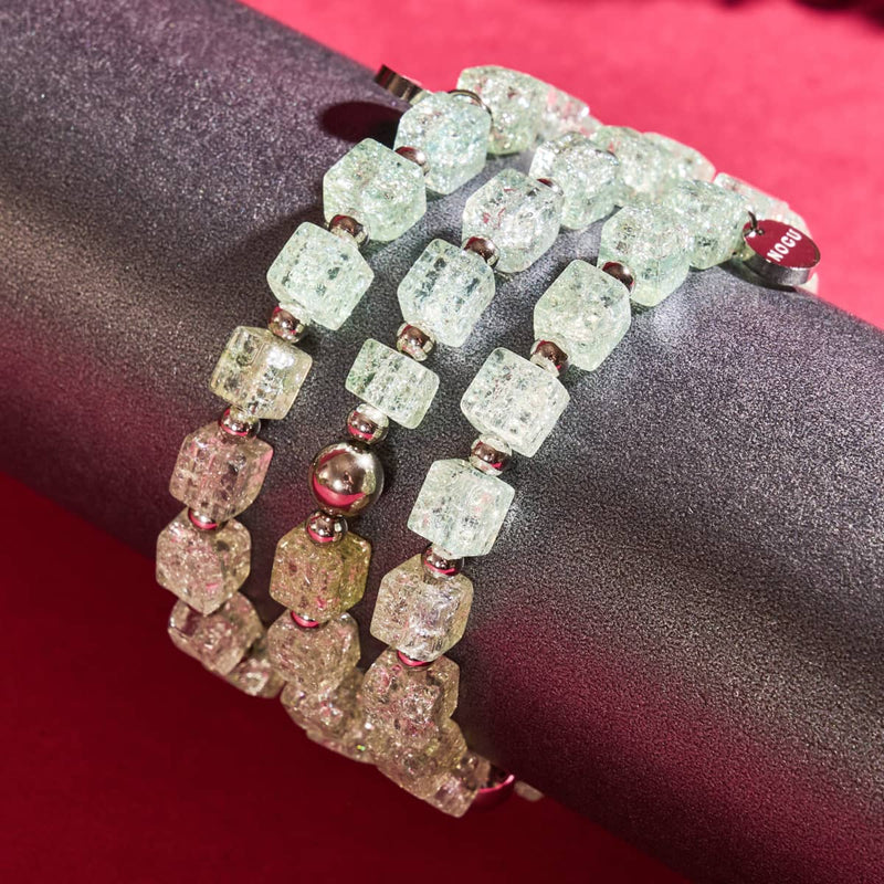 Eis-Matcha | Glitzerglas | Zuckerwürfel-Armband