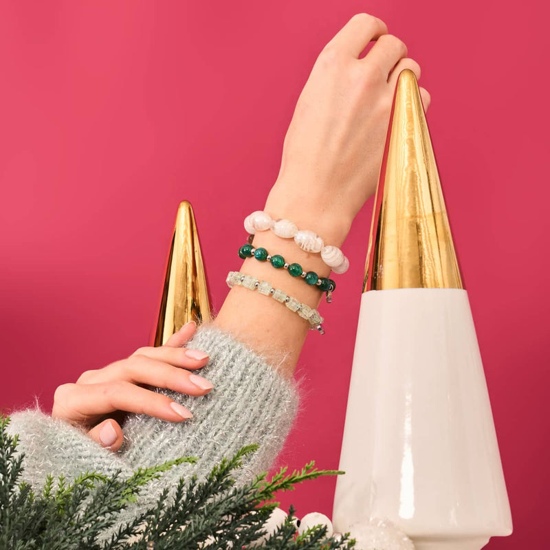 Eis-Matcha | Glitzerglas | Zuckerwürfel-Armband