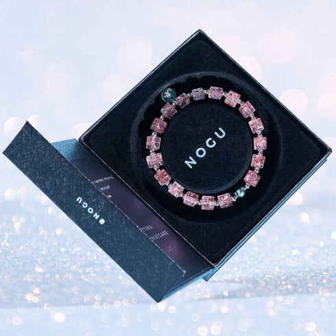 Erdbeer-Slush | Glitzerglas | Zuckerwürfel-Armband