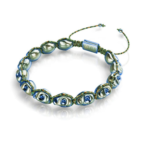 Phantom Tides | Blaugrüne Totenköpfe x Blaugrünes GloWeave | Makramee-Armband
