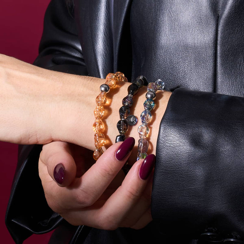 Regenbogen-Amulett | Kristall-Totenkopf-Armband