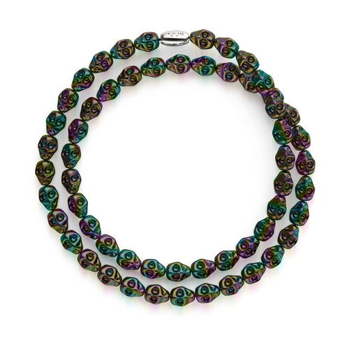 Regenbogenfinsternis | Hämatit-Totenkopf-Wrap