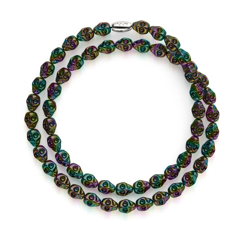 Regenbogenfinsternis | Hämatit-Totenkopf-Wrap