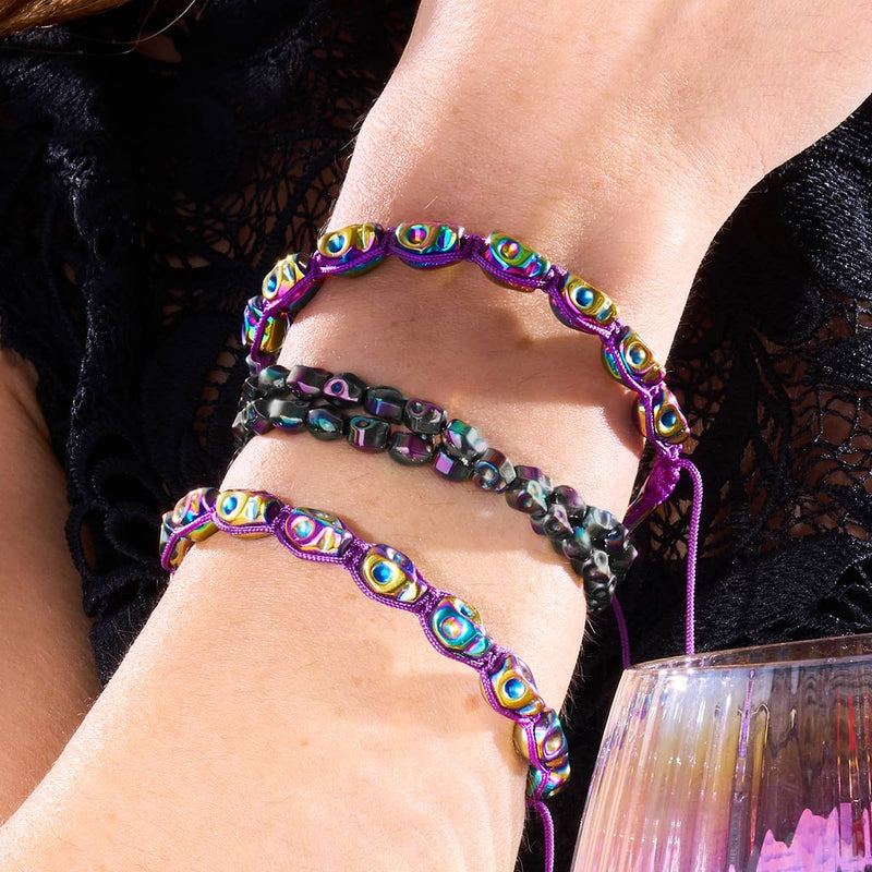 Regenbogenfinsternis | Hämatit-Totenkopf-Wrap