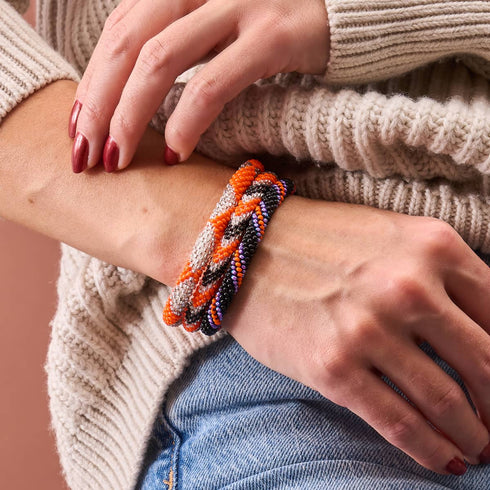 Clementinenwelle | Himalaya-Glasperlenarmband