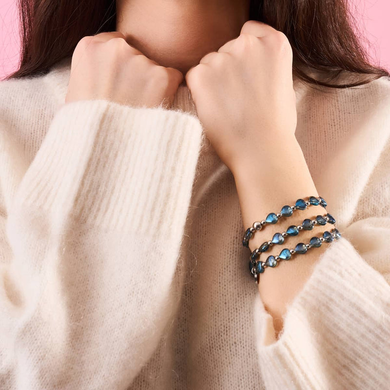 Blaue Liebe | Infinity Herzen Armband