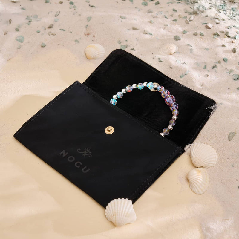 Purple Firefly Glass Confetti Bracelet