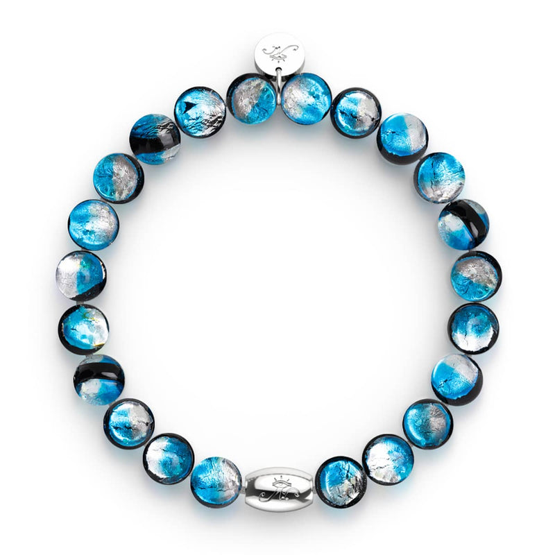 Blaue Sonnenfinsternis | 925 Sterling Silber | Mondglas-Armband