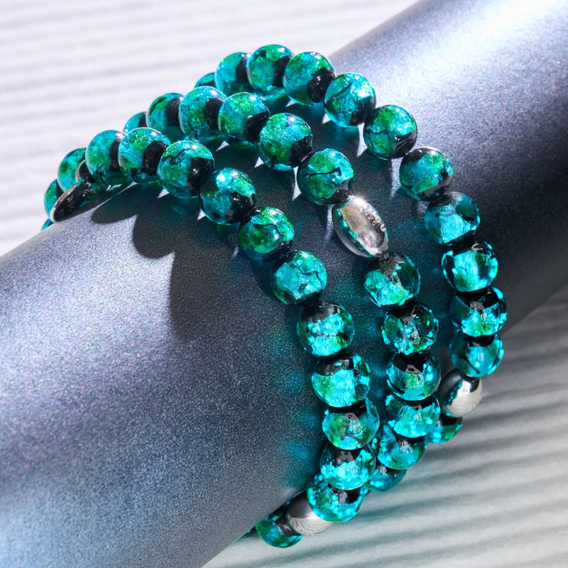 Grüner Astra | 925 Sterling Silber | Solarglas-Armband