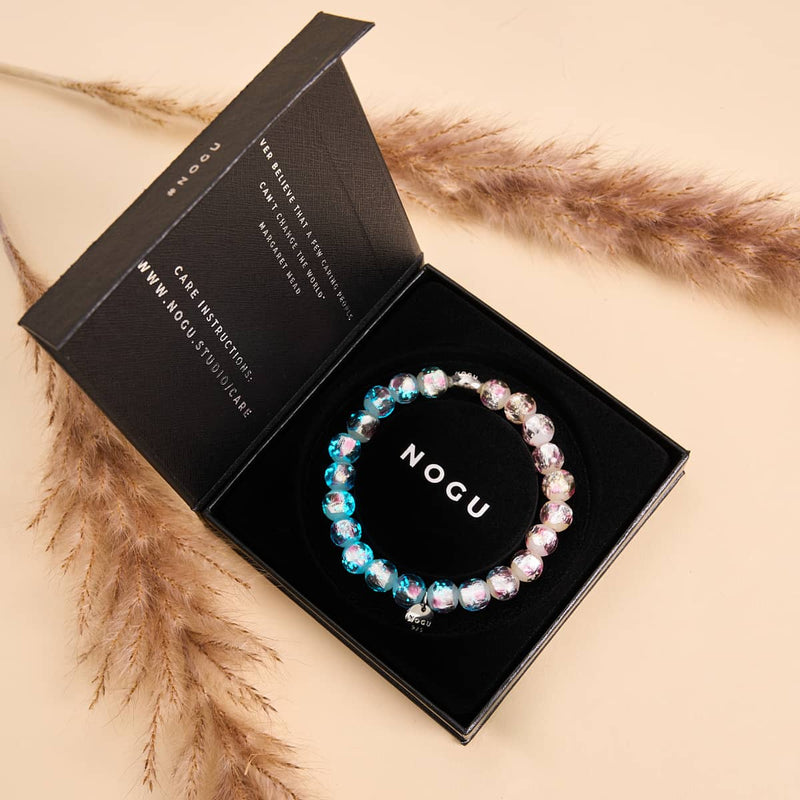 Rosa Sonnenfinsternis | 925 Sterling Silber | Mondglas-Armband