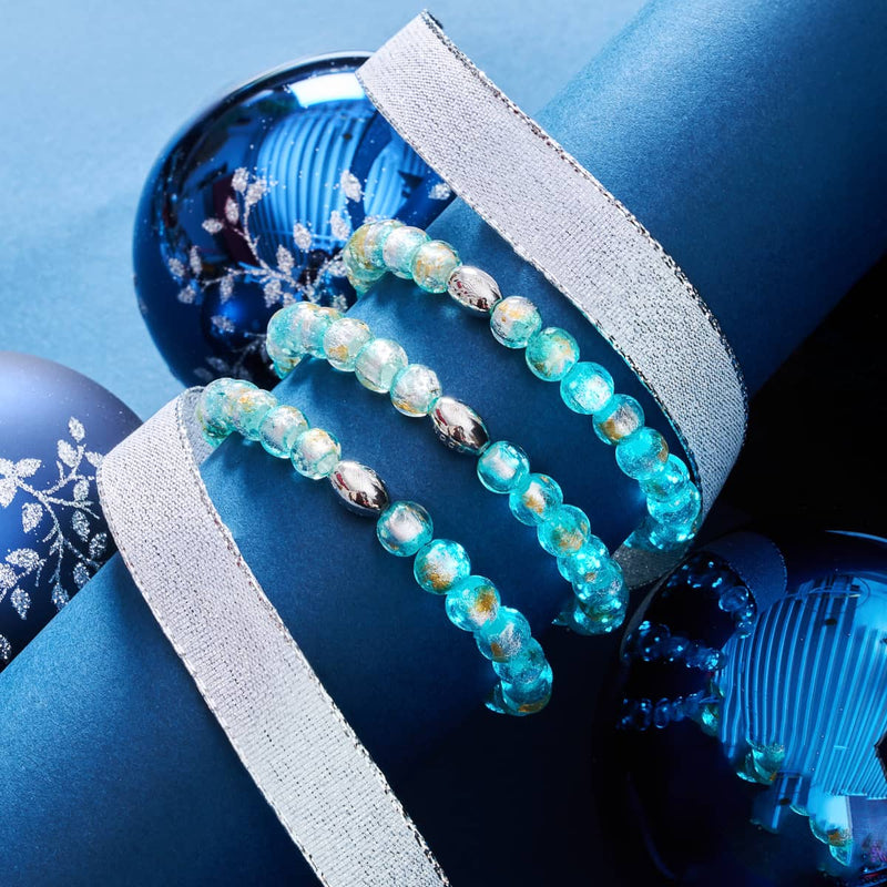 Blaugrüner Mond | 925 Sterling Silber | Mondglas-Armband