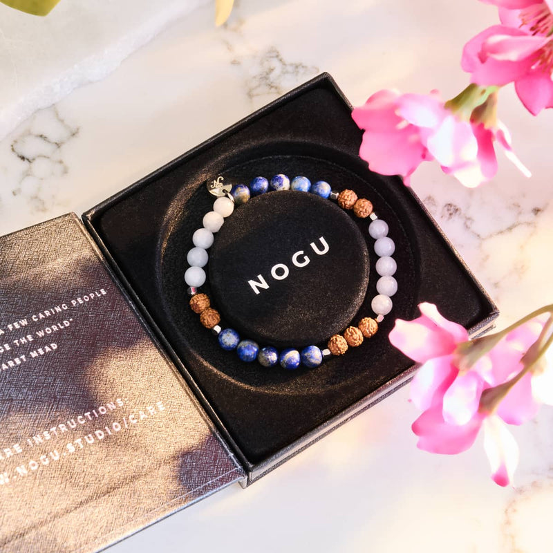 Grundwasser | Aquamarin x Lapis x Rudraksha | Mala Armband