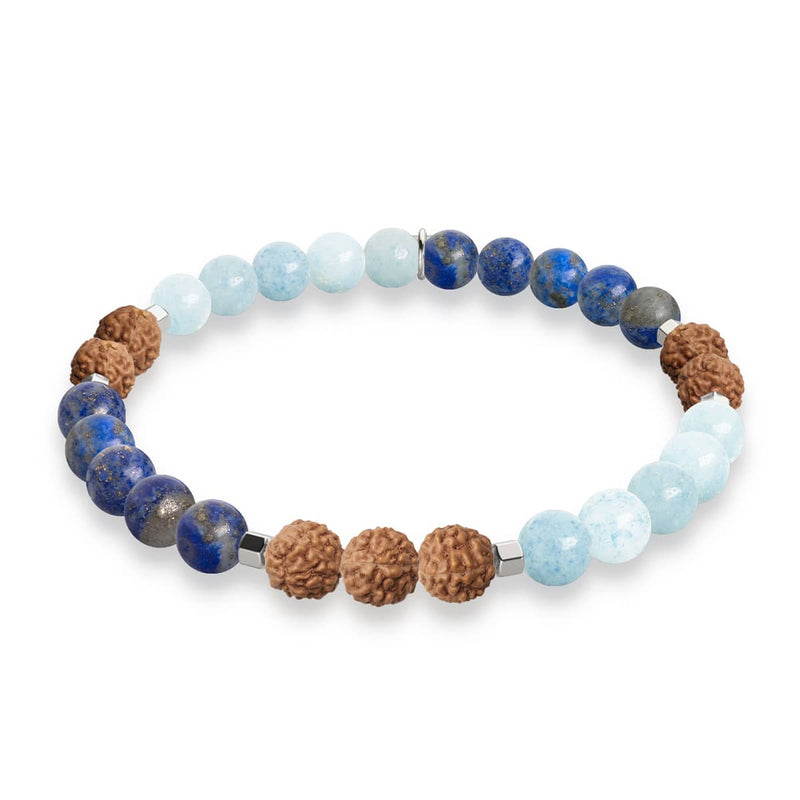 Grundwasser | Aquamarin x Lapis x Rudraksha | Mala Armband