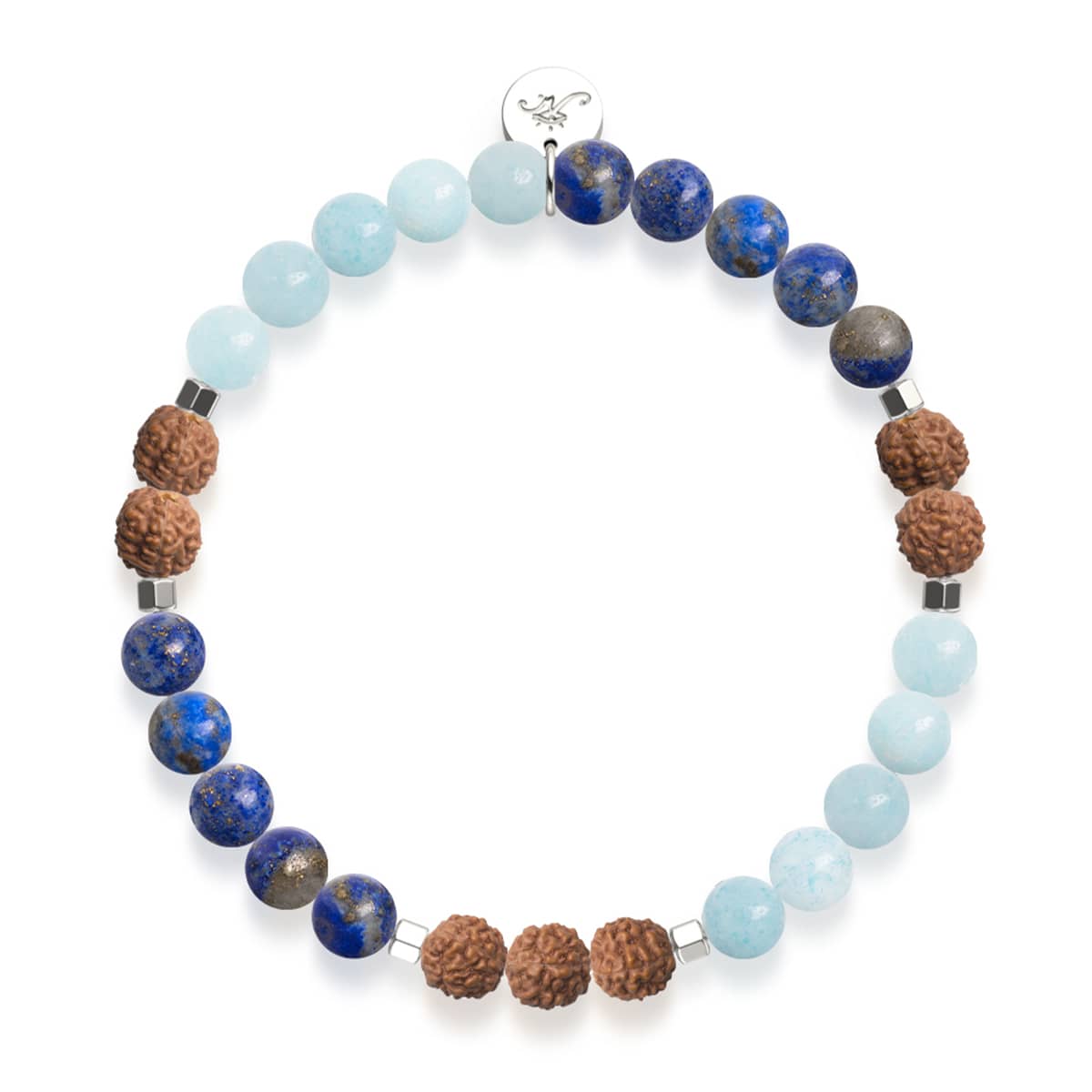 Grundwasser | Aquamarin x Lapis x Rudraksha | Mala Armband