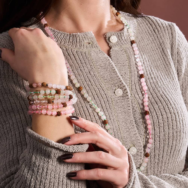 Gesetz der Anziehung | Edelstein-Rudraksha | Spirituelles Mala-Wrap